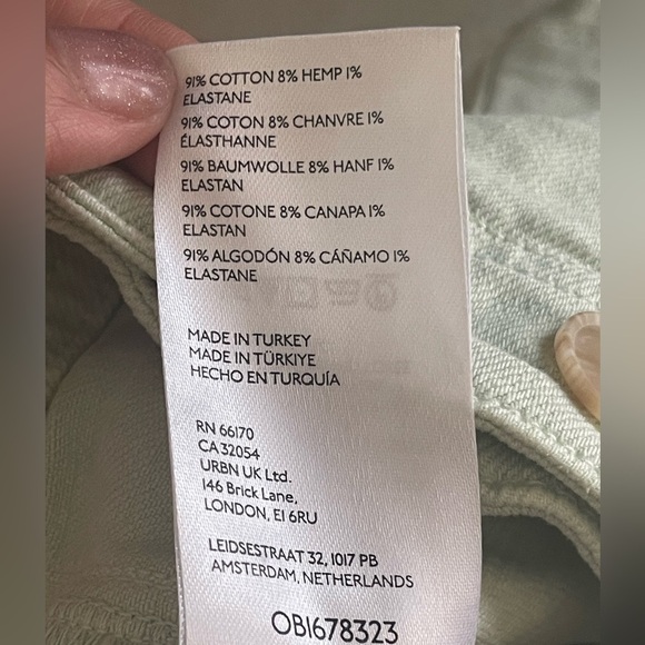 Pilcro Light Green Wide-Leg carpenter Pants - Picture 7 of 8